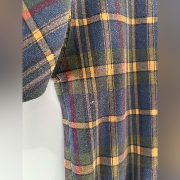 VTG Lands End Quarter Zip Pullover Sweatshirt Jacket Plaid Flannel Multi Color M - Picture 4 of 11